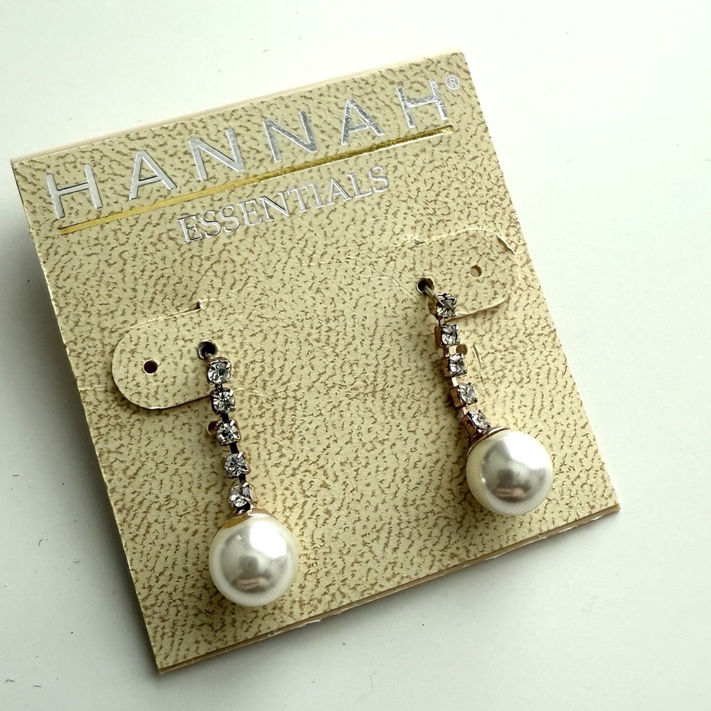 Pearl Drop Diamond Earrings Costume Jewelry Elegant Preppy